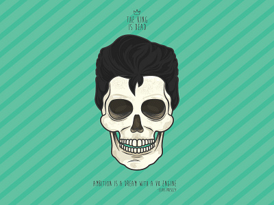 The king is dead art culture elvis elvis presley illustration king pop rock rock roll skull