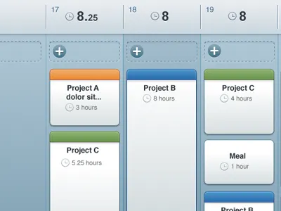 iPad Time Tracking colorful hours ios ipad project projects time tracking ui ux