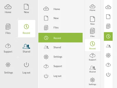 NavBar Exploration bars exploration global grid iconography light list navigation options panels tablet ui