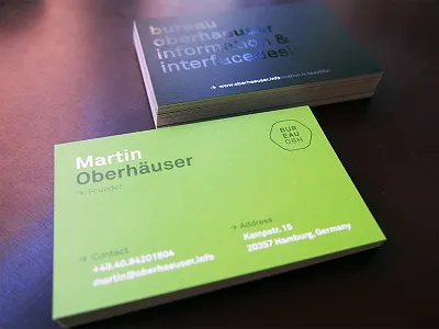 Bureau Oberhaeuser business-cards business cards cards cd ci corporate green stationary