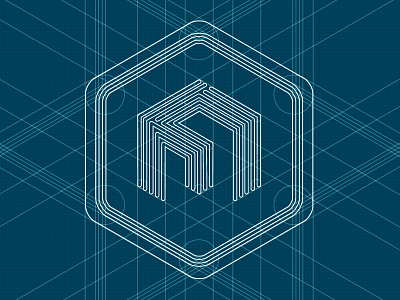 Square logo blueprint blueprint brand branding doodle doodling dot grid line logo sketch sketching square