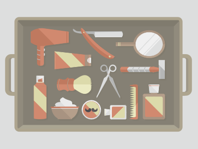 Clean Shave clean debut flat illustration moustache razor shave