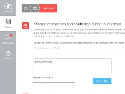 Replying to a Post app browse flat light reply thin ui white
