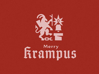 Merry Krampus bell branding christmas dark design devil geometric holidays horror illustration krampus logo monochrome new year witch xmas