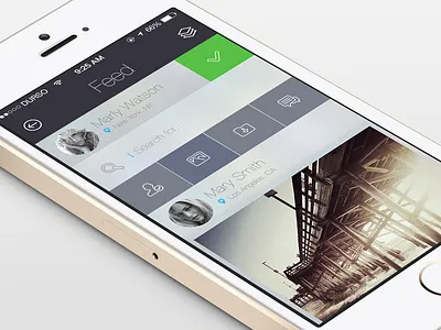 Feed feed flat interface ios7 minimal navigation sharing ui ux