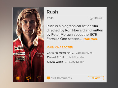Movie widget blur button info movie share ui widget