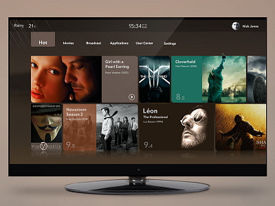 Smart TV UI application flat kingyo movie simple tv ui