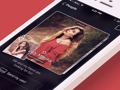 Secret Project app card cover flat ios ios7 iphone photos profile social ui