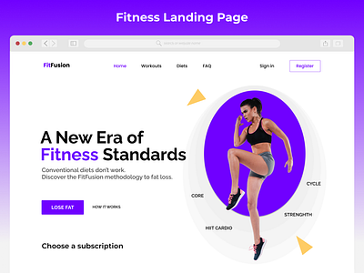 Fitness Landing Page e commerce fitness fitness landing page landing page prototype ui design ux website