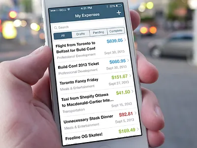 Expensely iPhone App app blue clean interface ios ios7 iphone redesign simple ui user interface ux