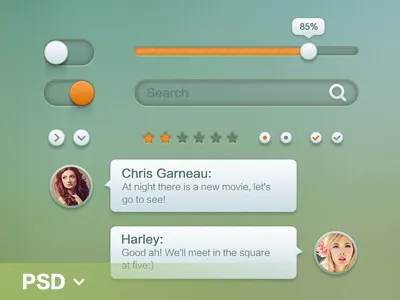 Mobile widget UI design-PSD design psd mobile ui widget
