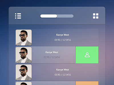 Mobile Contact Concept app clean concept contact interface intersensus ios7 minimal mobile phone