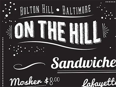 On The Hill Cafe baltimore chalkboard restaurant type