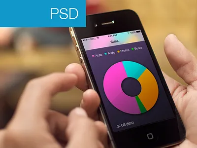 Stats View - Freebie app free freebie ios iphone mockup psd stats