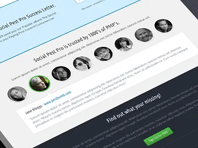 SPP: Testimonials circles design feedback green grey quotes spp testimonials users web