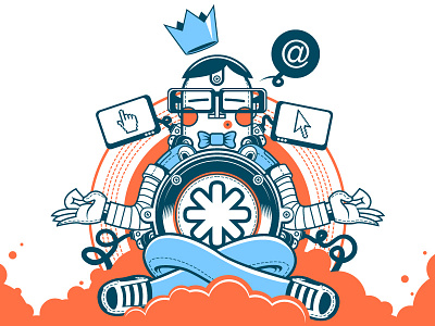 Sekond X Carnation T-shirt ai buddha character crown machine robot sekond shirt t shirt