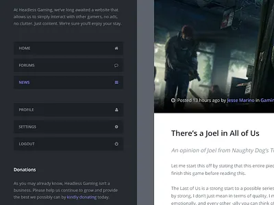 Article View article clean dark ui web