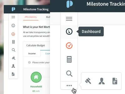 Vertical Navigation icon menu minimal nav timeline web website
