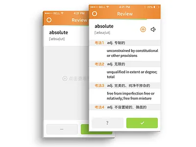 GRE word app clean client dachang design ios7 list ui word