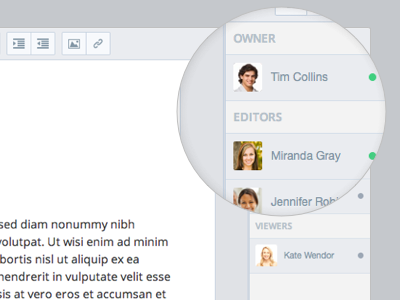User Presence UI Zoom flat ui gray photo text editor ui user user presence zoom zoom effect