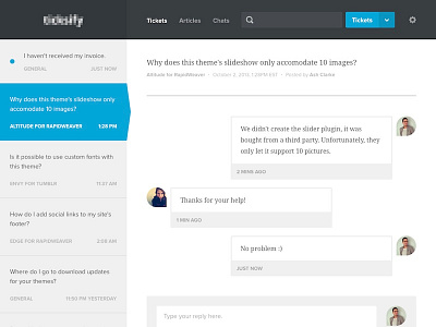 Tickets - Support Desk App app batch flat forum sketch social ui web app website