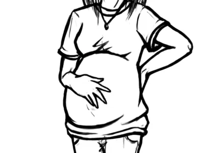 WIP Illustration of my Pregnant Boss baby shower boss illustration invitation pregnant