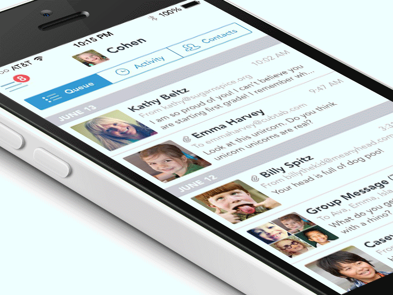 Animated: Cubtab Queue GIF app cubtab delete email gesture gif ios ios7 iphone mobile swipe tabs