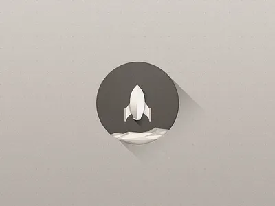Rocket geometric icon illustrator long longshadow mark planet rock rocke shadow symbol vector