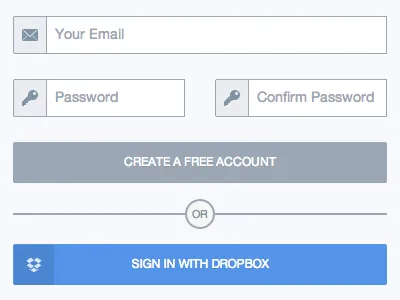 Sign Up Form - Flat UI button dropbox flat button flat design form input sign in sign up ui