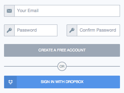 Sign Up Form - Flat UI button dropbox flat button flat design form input sign in sign up ui
