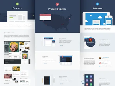 Portfolio case study color illustration landing page navy portfolio ui website