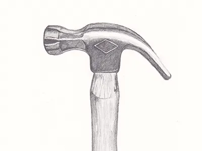 Hammer illustration in full | Hammer&Dime art business card drawing hand drawn illustration