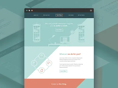 Text King / Homepage WIP clean flat green homepage light minimal orange wip