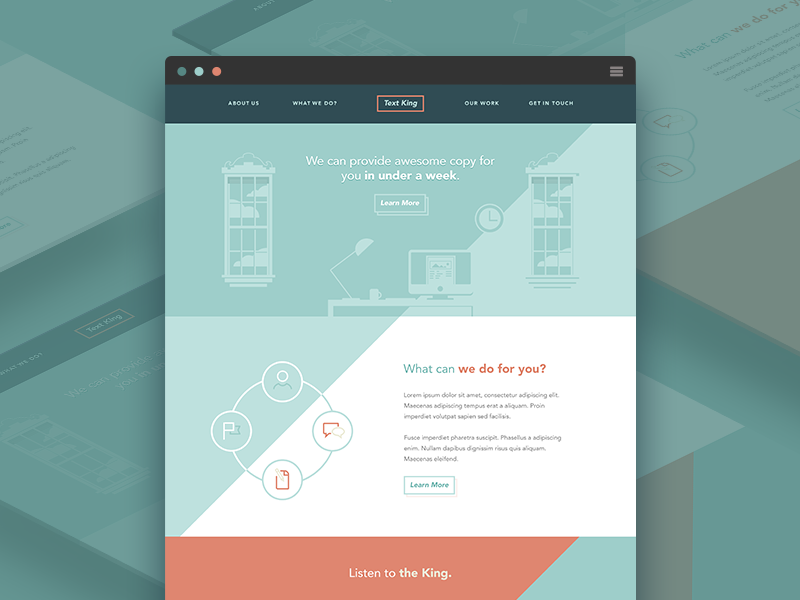 Example of Text King / Homepage WIP