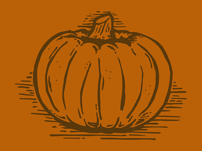 Woodcut Pumpkin illustration pumpkin woodcut