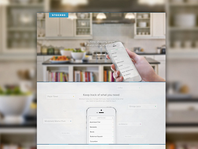 Stocked Landing Page app categories clean iphone items landing list mobile page splash stocked website