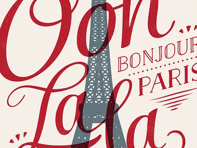 Ooh La La calligraphic flourish illustration naive paris salamander typography