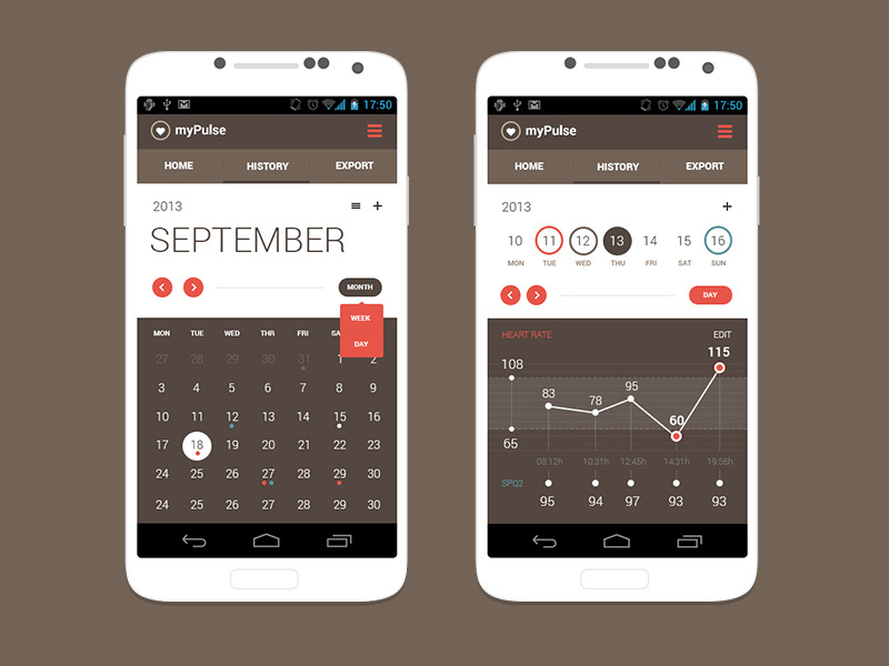 Example of Android App Concept   Calendar View