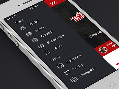 iOS 7 sidebar menu 7 bar ios menu side