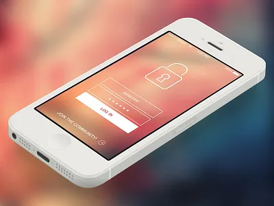 IOS7 Login Screen app clean flat icon ios7 iphone lock screen login minimal screen simple