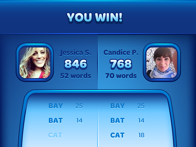 Word Morph Game Over Screen ap game ios letters mobile ui word word game