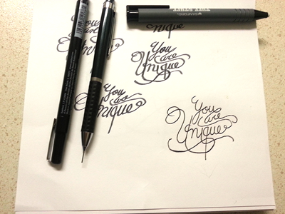 You Are Unique Draft typography