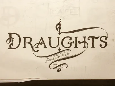 Sketch8 beer cafe checkers draughts games half serif hand drawn lettering lettermark logo sketch type