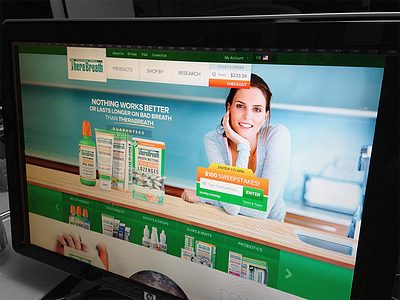Fresh Breath Anyone? catalog clean ecommerce fresh green landing page navigation product sale sweepstake ui website