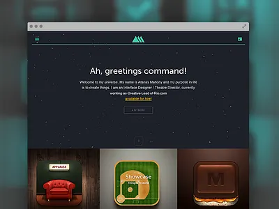 Portfolio designer futuristic portfolio responsive showcase starfield