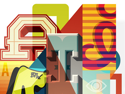 Aiga Print collage juxtaposition street art typography vector