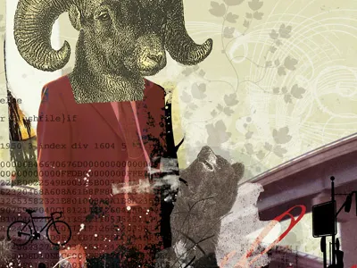 Urban Wildlife bear code destroy distress florish highway icon man ram