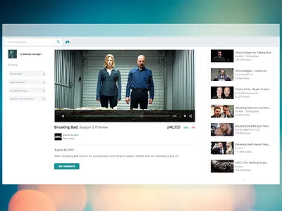 Video Service UI app interface photoshop ui user interface ux video widget youtube
