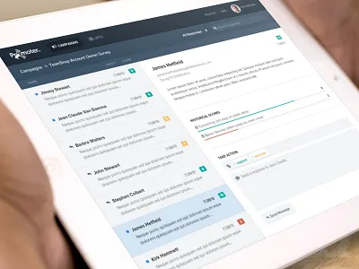 Promoter.io - message bar bps compose email filter inbox message reply report score search tag