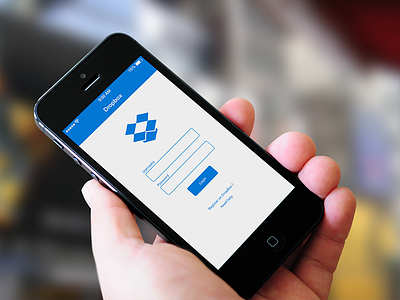 Dropbox App Login Page app apple blue dropbox flat ios7 iphone redesign